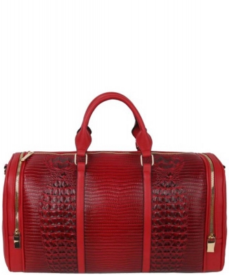Alligator Embossed Duffle Bag LHU308 RED